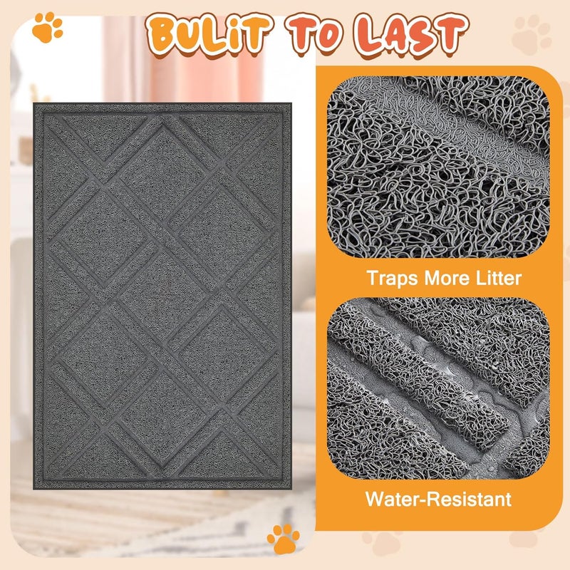 Marsui مارسوي 2 حزمة من منحدر القطط لصندوق القمامة مع حصيرة قمامة قطط 23x35 وحصيرة صندوق غير قابلة للانزلاق لصندوق تلقائي للحيوانات الصغيرة وكبار السن - Image 5