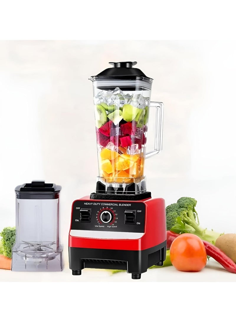 4500W Commercial Blender Juicer 2L Heavy Duty Mixer Grinder 6 Stainless Steel Blades Smoothie Maker Food Processor Ice Crusher Fruit Blender for Shakes Soups Sauces and Grinding - Image 1