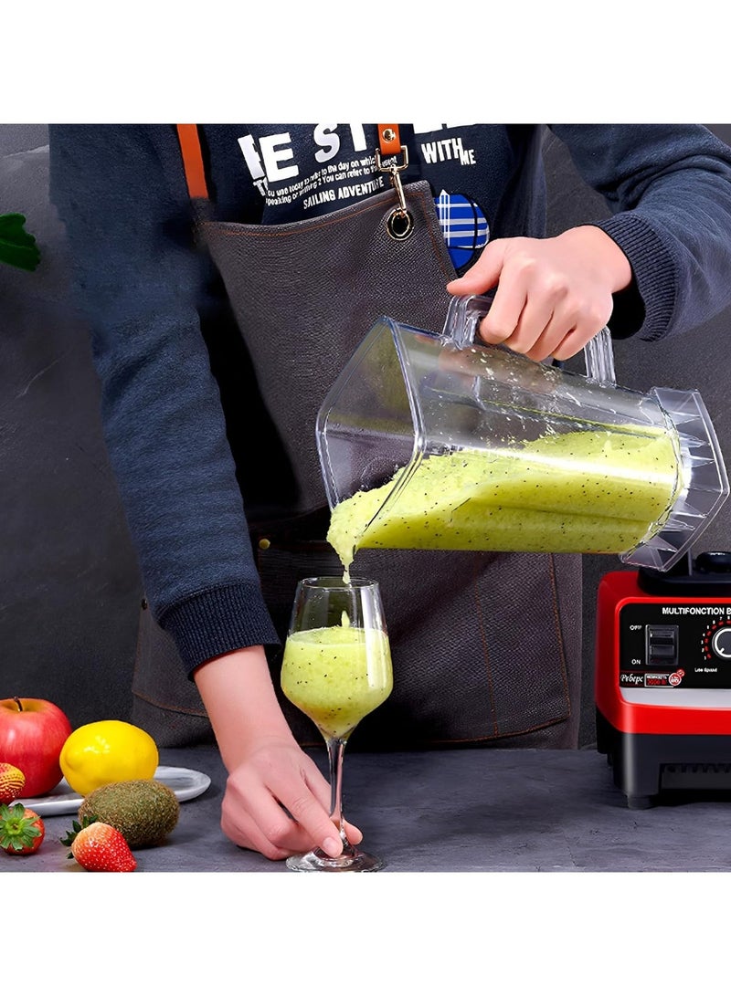 4500W Commercial Blender Juicer 2L Heavy Duty Mixer Grinder 6 Stainless Steel Blades Smoothie Maker Food Processor Ice Crusher Fruit Blender for Shakes Soups Sauces and Grinding - Image 3