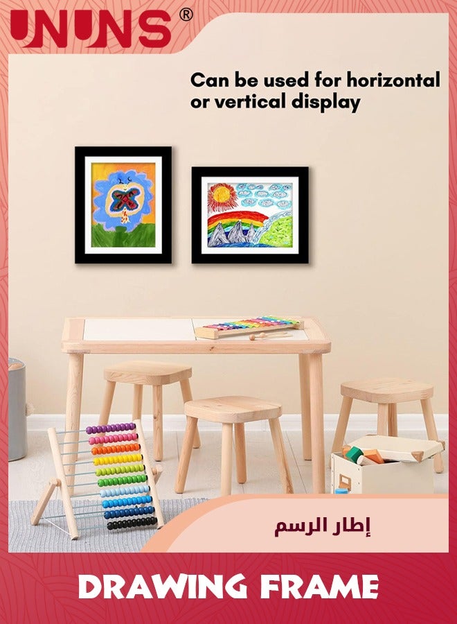 Drawing Frame,8.5"x11" Front Opening A4 For Artwork Display Storage Holder,Kids Artwork Frames Changeable For Kids Artwork,Children Art Projects,Wall Decor,Black