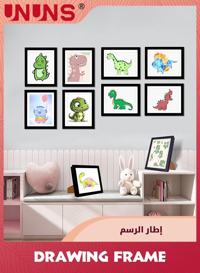 Drawing Frame,8.5"x11" Front Opening A4 For Artwork Display Storage Holder,Kids Artwork Frames Changeable For Kids Artwork,Children Art Projects,Wall Decor,Black