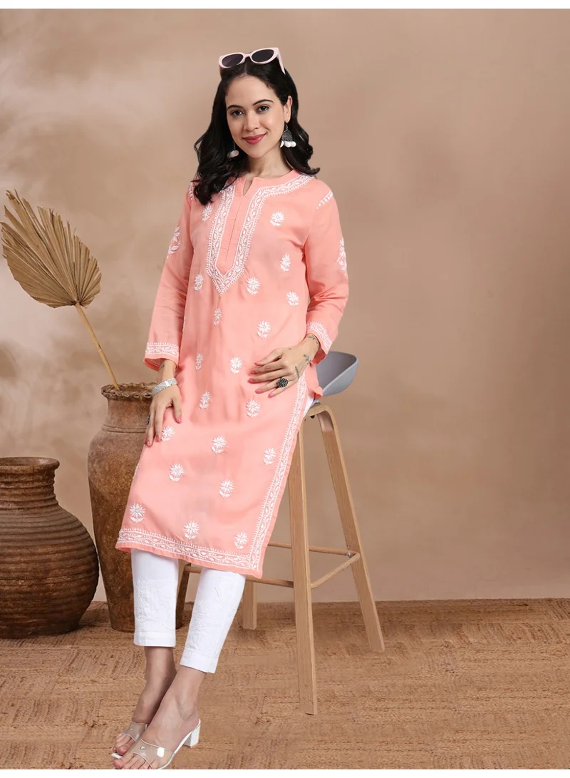 Alaya Hand Embroidered Chikankari Cotton Kurta-AL3999