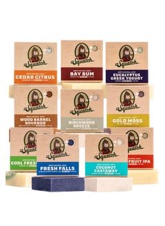 Dr. Squatch Dr. Squatch Men's Bar Soap Gift Set (10 Bars) – Men's Natural Bar Soap - Birchwood Breeze, Fresh Falls, Wood Barrel Bourbon, Coconut Castaway, Cedar Citrus, Bay Rum Soap, and more 
