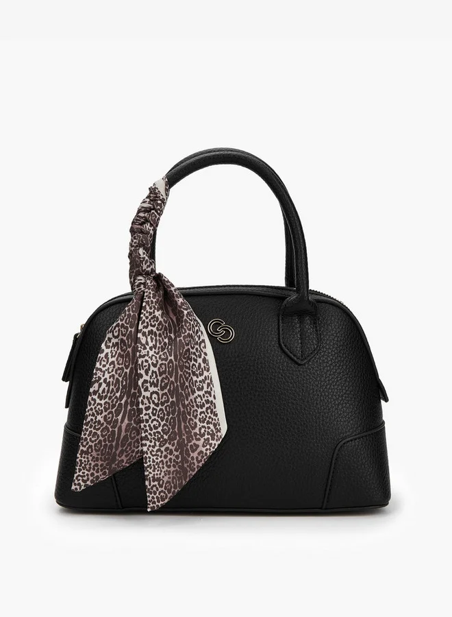 Celeste Solid Tote Bag with Double Handle and Scarf Accent