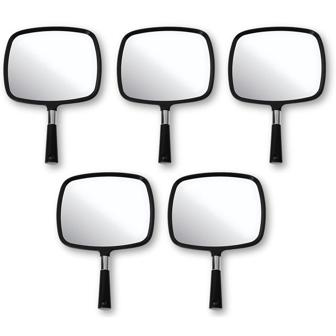 PACK OF 5 LARGE COMFY HAND HELD MIRROR BLACK