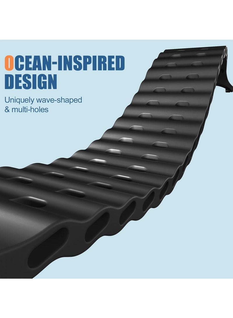 سوار سيليكون متوافق مع ساعة سامسونج جالاكسي واتش 7 ألترا 47 مم، سوار معصم قوي من المحيط مصنوع من سيليكون قابل للتنفس، سوار رياضي مقاوم للماء لساعة جالاكسي واتش ألترا، أسود - Image 3