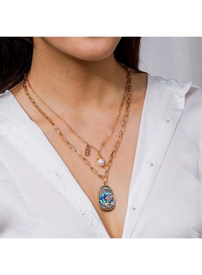 FXmimior Bohemian 2 Tier Gold Simple Punk Layered Necklace Dainty Coin Beaded Chain Pearls Pendant Long Necklaces Jewelry for Women - Image 3