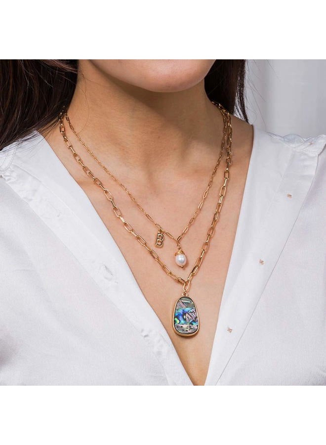 FXmimior Bohemian 2 Tier Gold Simple Punk Layered Necklace Dainty Coin Beaded Chain Pearls Pendant Long Necklaces Jewelry for Women - Image 4