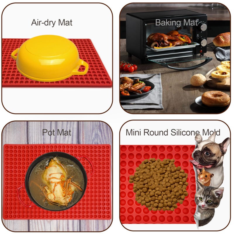 Bongpuda 2 Pack 468-Cavity Mini Round Silicone Molds,Chocolate Drops Molds,Dog Treat Molds,Gummy Molds,For Jelly,Candy,Gummy,Pellet Baking Molds - Image 5