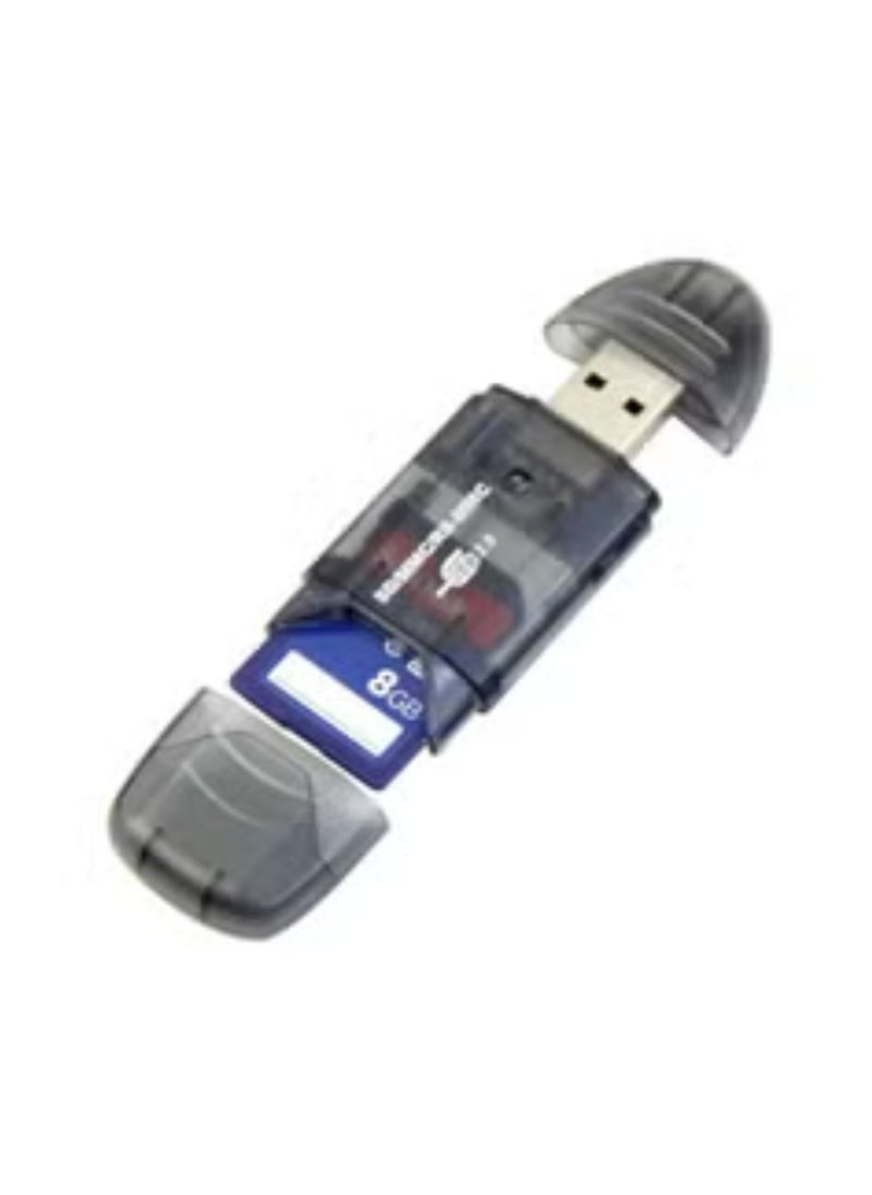Generic - 4 in 1 Mini USB 2.0 Professional Micro High Speed Laptop Camera Black Usb Memory Card Reader - Image 1