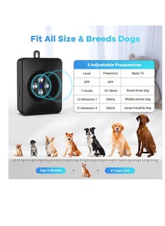 Excefore Barking Control Devices, Ultrasonic Anti Barking Devices with 3 Modes, Dog Bark Deterrent Devices, Rechargeable & Waterproof Ultrasonic Stop Dog Barking, 33FT Range, Black  - Image 3