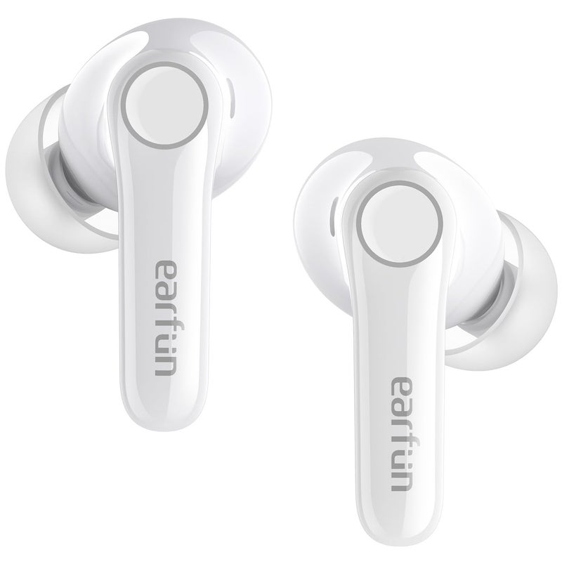 EarFun Air Pro 4 Adaptive Hybrid Noise Canceling Wireless Earbuds, Qualcomm Snapdragon Sound, aptX Lossless, 6 Mics AI CVC 8.0 Call, LDAC Hi-Res Audio, 52H Playtime, Bluetooth 5.4 (Glossy White) - Image 1