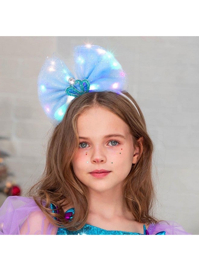 GENBREE Light Up Bow Headband Led Crown Hair Band Bowknot Hair Hoop Festival Party Costume Hair Accessories For Girls  - Image 3