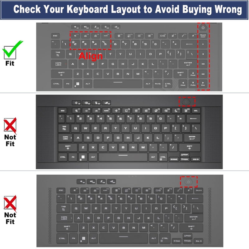 MUBUY-GOL غطاء لوحة مفاتيح فائق النحافة لجهاز ASUS ROG Strix G16 G615 G614 G615JH/JM G615LH/KH/LM/LW G614PP/PM/PH/FMFR G614JVR/JIR لعام 2025 2024، Rog Strix Scar 16 G635 G634 G635LX/LW G634JZR (لا يناسب Zephyrus G16 GU605) - Image 2