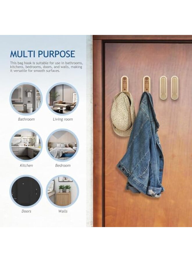 3 PCS Foldable Gold Zinc Alloy Wall Hooks - Heavy Duty for Coats, Towels, Backpacks, Bags - Brushed Gold Towel Hook for Bathroom, Closet, Entryway, Pool, and Kitchen  - Image 4
