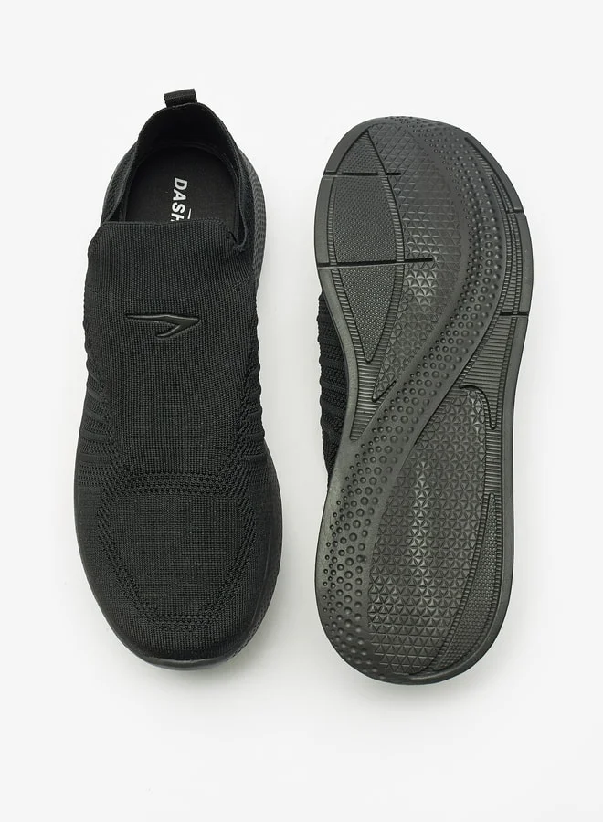 Dash Men Textured Slip On Sports Shoes with Pull Tabs