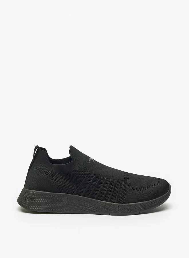 Dash Men Textured Slip On Sports Shoes with Pull Tabs