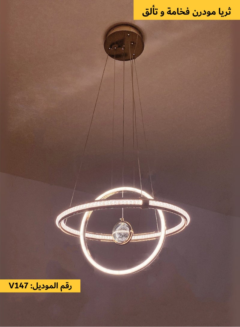 Modern LED chandeliers with innovative lighting and contemporary ring design