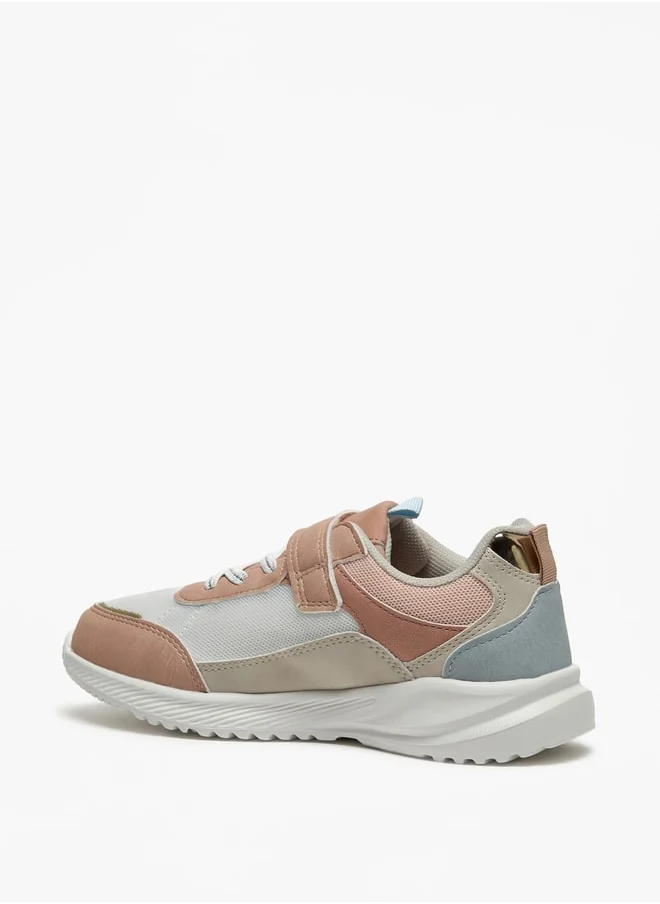 Flora Bella By Shoexpress Panelled Sneakers with Hook and Loop Closure