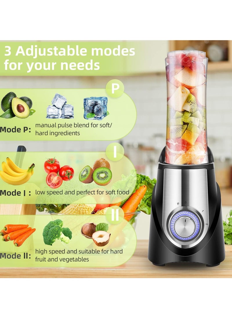 Perfin 3-In-1 Juicer Blender 600W Smoothie Blender, 1000ml Plastic Jar, 600ml Portable Sports Blender Cup and 150ml Grain Grinder, 3 speeds Settings with Pulse Mode  - Image 3