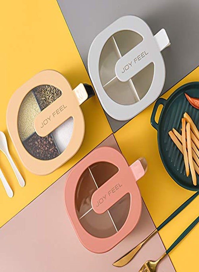 shopurb علبة توابل شفافة 4 في 1 من شوب يورب، أربع علب توابل صغيرة متعددة الاستخدامات، أدوات مطبخ، ملحقات، صندوق تخزين منزلي بغطاء - Image 4