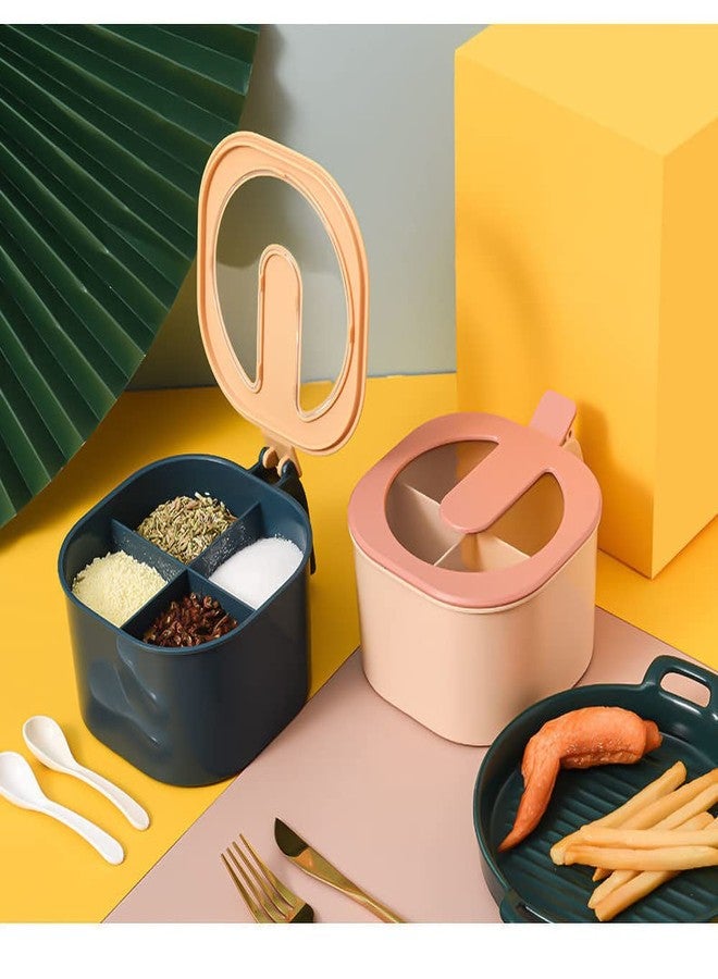 shopurb علبة توابل شفافة 4 في 1 من شوب يورب، أربع علب توابل صغيرة متعددة الاستخدامات، أدوات مطبخ، ملحقات، صندوق تخزين منزلي بغطاء - Image 1