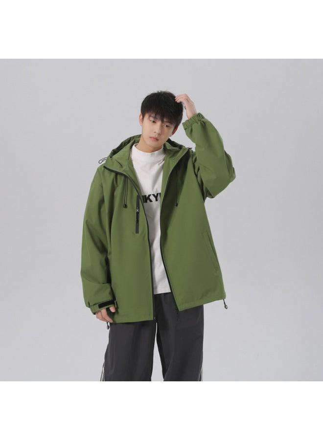 Jacket Men's Hooded Couple Wear Men's And Women's Same Style Two-open Pure Color Assault Jacket Men's Outdoor Sports Leisure