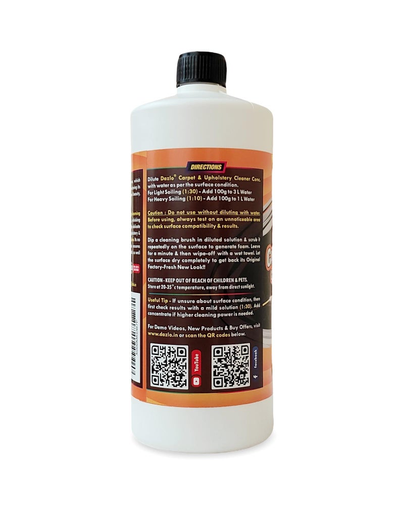 Dazlo Carpet Upholstery Cleaner Concentrate (1kg) | Makes 31L Cleaning Solution | Professional Grade Stain Remover | Cleaner For Car Interiors, Seat, Carpet, Roof Headliner, Upholstery, Fabric, Sofa - Image 3