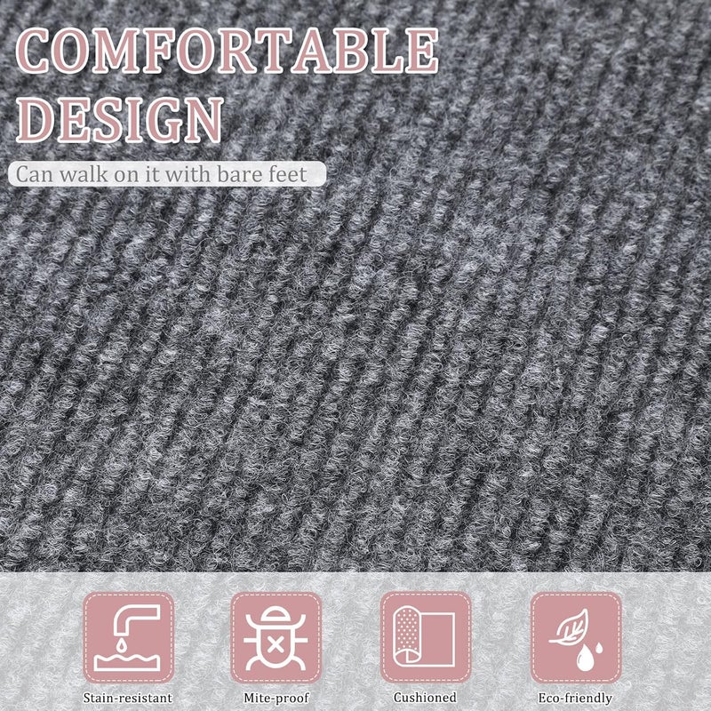 Tondiamo 24 Pcs Self Adhesive Square Carpet Tiles 12 x 12 Non Slip Peel and Stick Carpet Floor Tile DIY Flooring for Kitchen Dining Room Home Furnishings Floor - Image 4