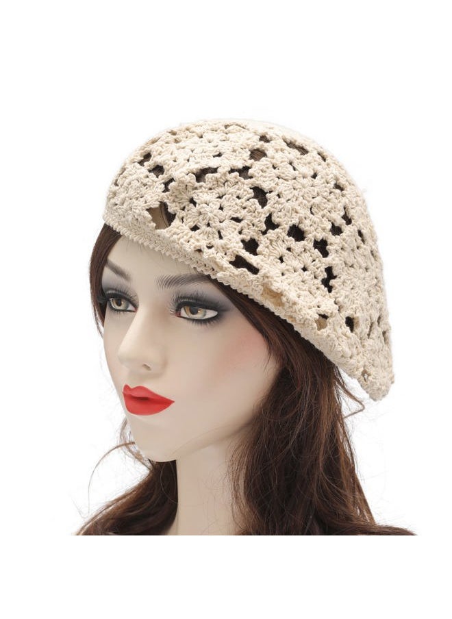 ZLYC Women's Beret, Floral Beige, one Size fits Most  - Image 2