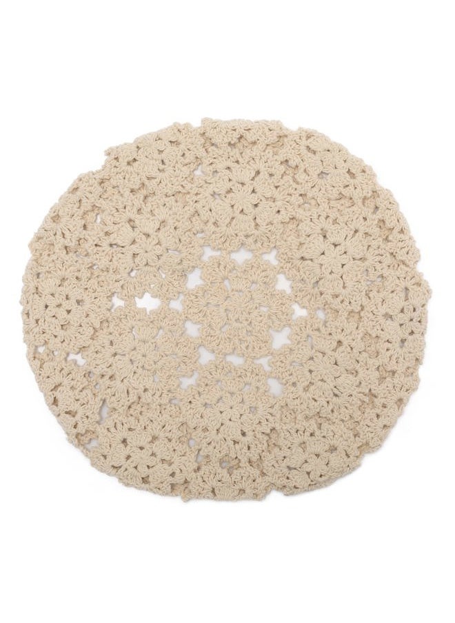 ZLYC Women's Beret, Floral Beige, one Size fits Most  - Image 5