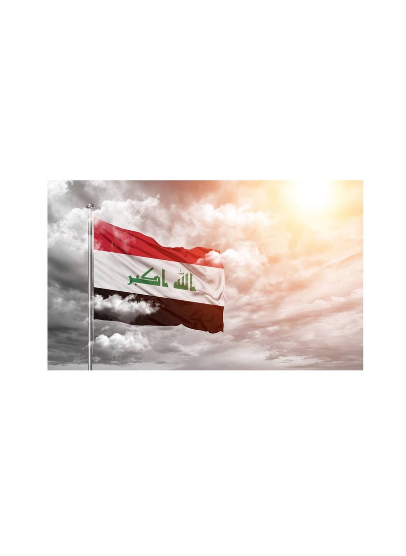 Romario - AFC 2019 Iraq Flag Vivid Color & UV Fade Resistant, Lightweight Show Support at Sporting Events And Other Celebrations,Size-96X64cm - Image 1
