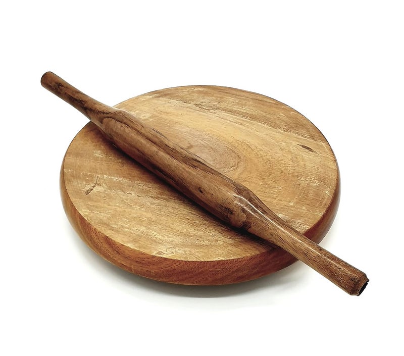 Maskey Size 9 inches Original Sheesham Wooden Chakla BelanRolling BoardRoti MakerPolpat for Home Kitchen - Image 1