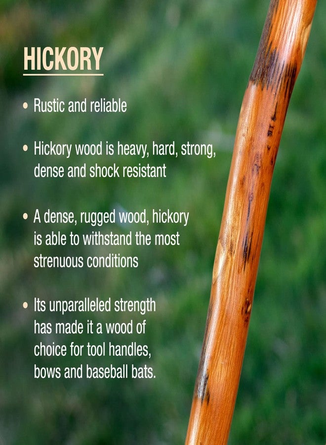 Brazos Rustic Wood Walking Stick, Hickory, Traditional Style Handle, for Men & Women, Made in the USA, 41" - Image 3
