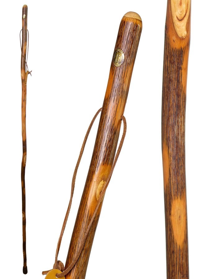 Brazos Rustic Wood Walking Stick, Hickory, Traditional Style Handle, for Men & Women, Made in the USA, 41" - Image 1