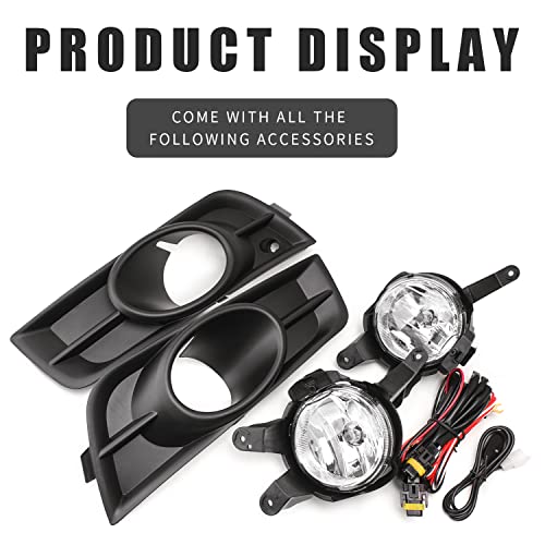 DLAA مصابيح ضباب DLAA لسيارة شيفروليه كروز 2009 2010 2011 2012 مجموعة مصابيح الضباب الأمامية مع كابلات، عدسة شفافة - 1 زوج - Image 2