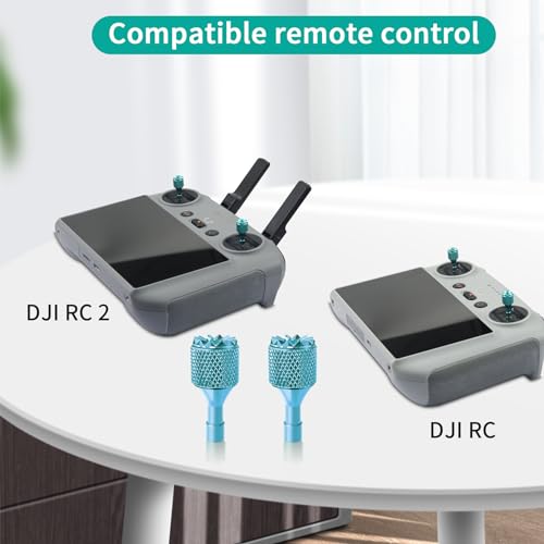 Hanatora Joysticks Stick for DJI RC,RC 2(Air 3S,Neo,Flip,Air 3,Mini 6/4/3 Pro,Mini 3,Mavic 3 Classic/Pro Drone Controller),Remote Control Joy Sticks Thumb Accessories(Blue&Green) - Image 2