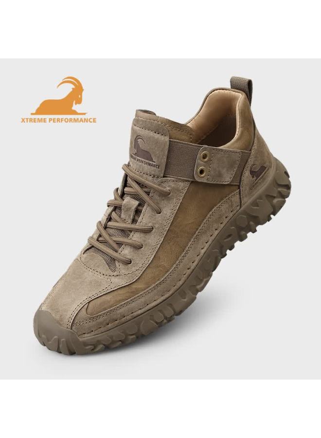 Beck Gongyang Men's Casual Shoes, Spring And Autumn Style, Comfortable Soft Sole, Retro Outdoor Hiking Shoes, Men's Sneakers, Khaki, Size 40 - Image 3