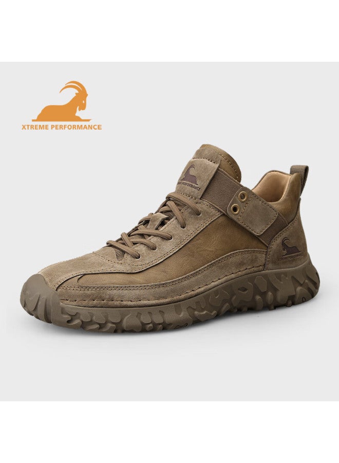 Beck Gongyang Men's Casual Shoes, Spring And Autumn Style, Comfortable Soft Sole, Retro Outdoor Hiking Shoes, Men's Sneakers, Khaki, Size 40 - Image 5