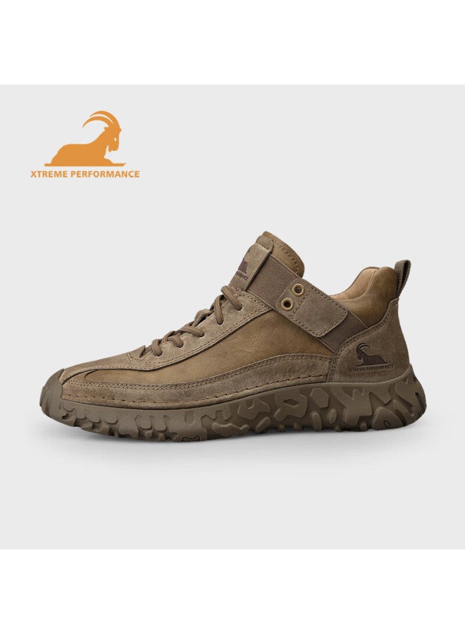 Beck Gongyang Men's Casual Shoes, Spring And Autumn Style, Comfortable Soft Sole, Retro Outdoor Hiking Shoes, Men's Sneakers, Khaki, Size 40 - Image 4