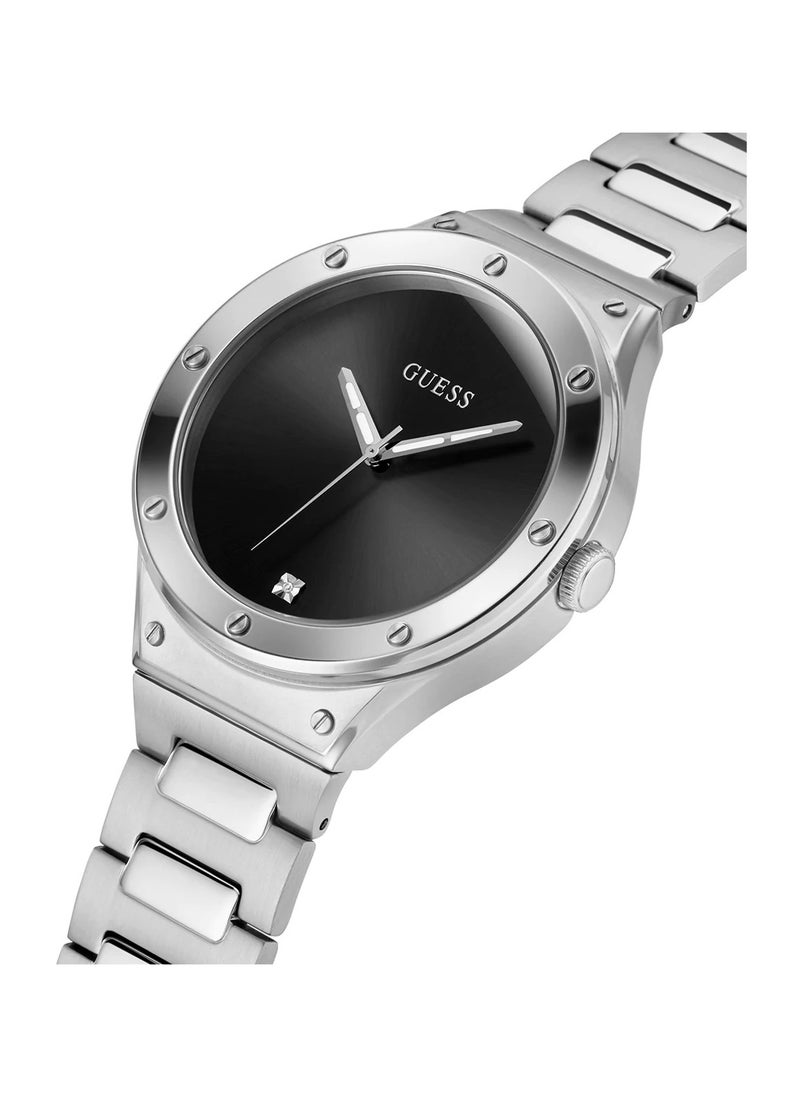 GUESS ساعة يد رجالية أنالوج دائرية من الفولاذ المقاوم للصدأ GW0427G1 - 44 مم  - Image 3