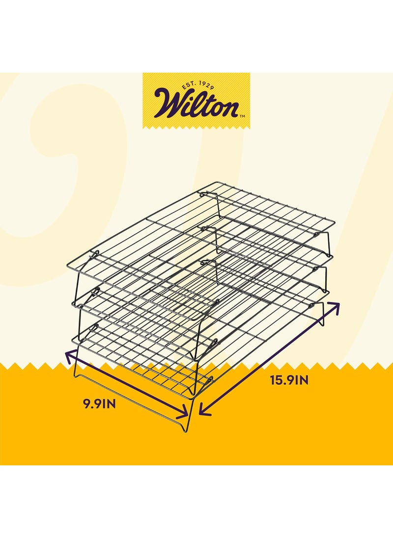 Wilton Wilton Excelle Elite 3Tier Cooling Rack for Cookies Cake and More  Cool Batches of Cookies Cake Layers or Finger Foods Black  - Image 2