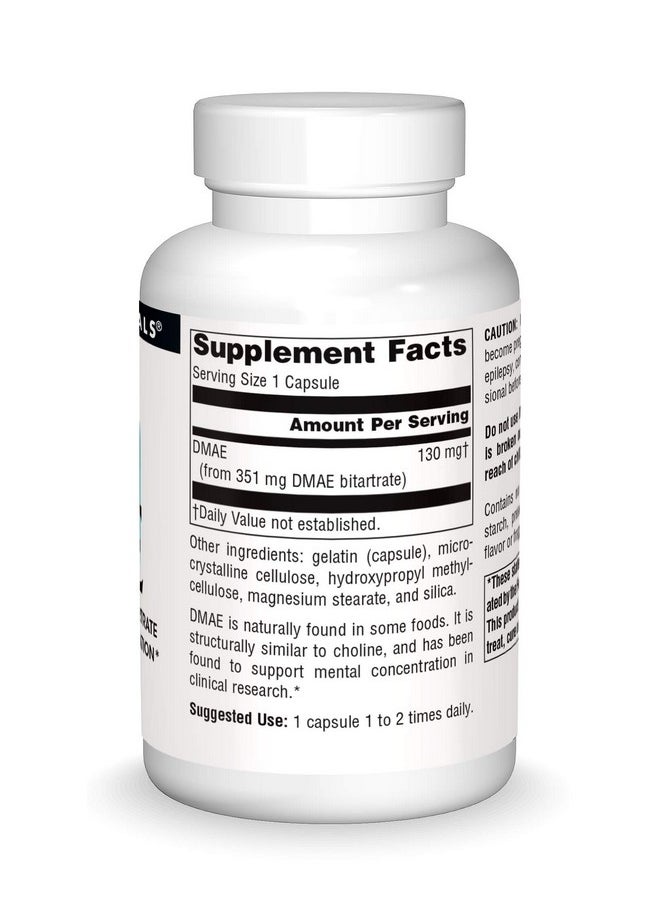 Source Naturals DMAE, Dimethylaminoethanol Bitartrate - Supports Mental Concentration*, 351mg - 100 Capsules - pzsku/Z3C7E28D01AEBD3D7A54DZ/45/_/1739882109/3be07fde-86d1-4b9d-a2c6-a6476cb54436