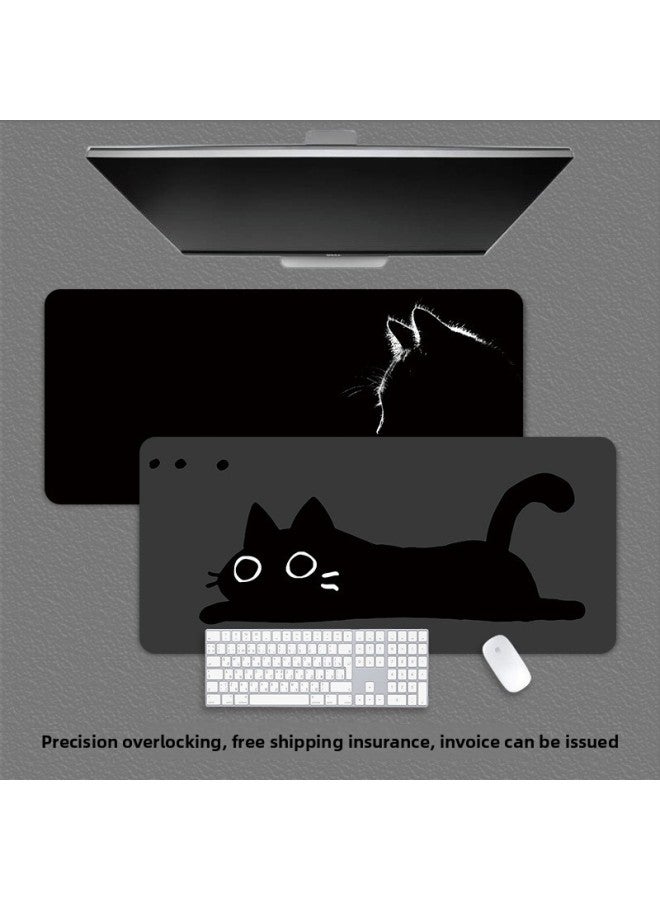 Cat Mouse Pad Cute Cartoon Large Male Black Keyboard Girl Mouse Pad Office Desktop Table Mat-Color:900x400mm-4mm-Pattern:Lake Blue Cat 569  - Image 3