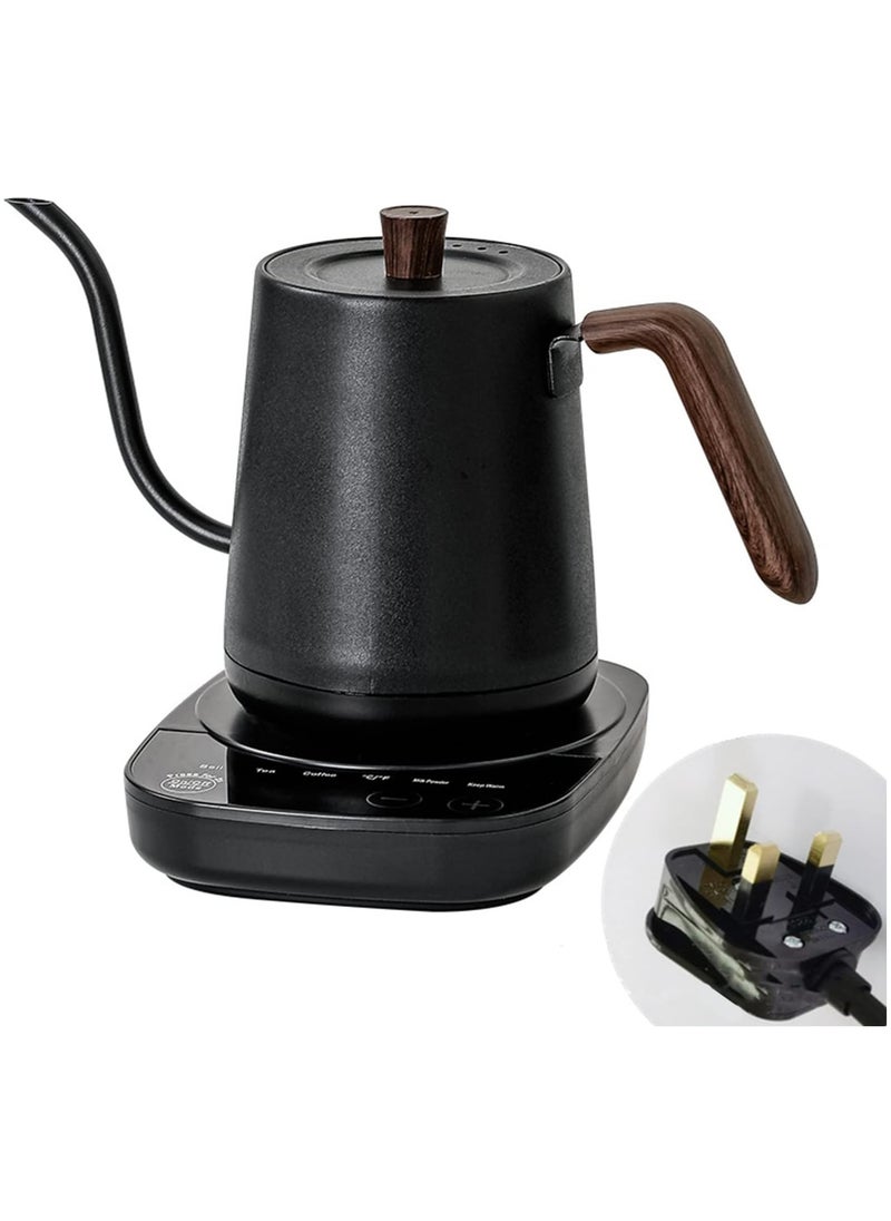 Generic - Electric Gooseneck Kettle, 800ml Ultra Fast Boiling Hot Water Kettle, Stainless Steel Electric Kettle, Automatic Temperature Control and Constant Temperature, 1000W Rapid Heating (Black) - Image 1