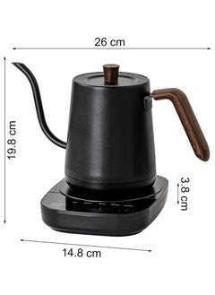 Generic Electric Gooseneck Kettle, 800ml Ultra Fast Boiling Hot Water Kettle, Stainless Steel Electric Kettle, Automatic Temperature Control and Constant Temperature, 1000W Rapid Heating (Black)  - Image 2