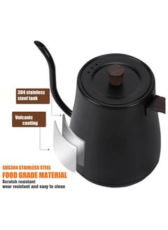 Generic Electric Gooseneck Kettle, 800ml Ultra Fast Boiling Hot Water Kettle, Stainless Steel Electric Kettle, Automatic Temperature Control and Constant Temperature, 1000W Rapid Heating (Black)  - Image 3