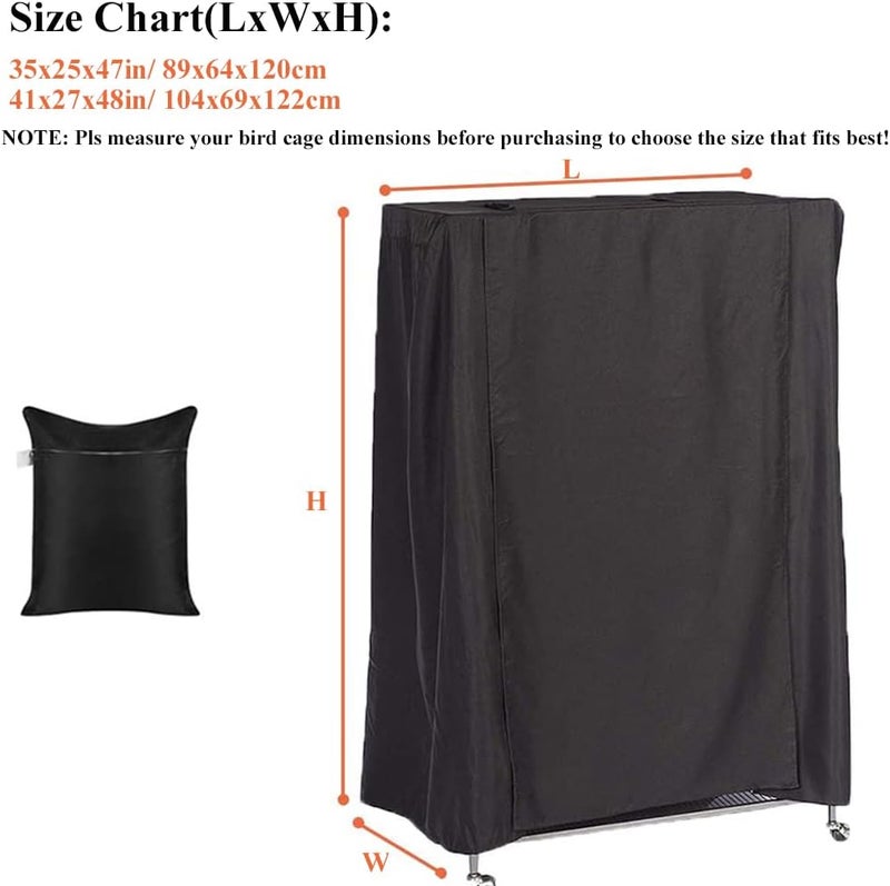 Skyour Bird Parrot Cage Cover Waterproof Sun Square Rolling Stand Birds Parrots Cages Covers Good Night Parrot Birdcage Protector Covers (35x25x47in) - Image 4