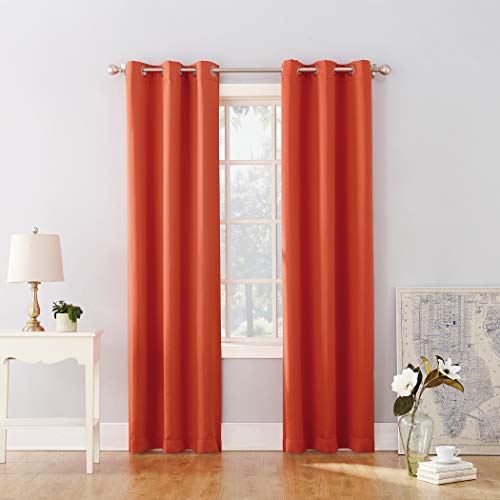 Sun Zero Riley Kids Bedroom Blackout Grommet Curtain Panel, 40" x 63", Tangerine Orange - Image 4