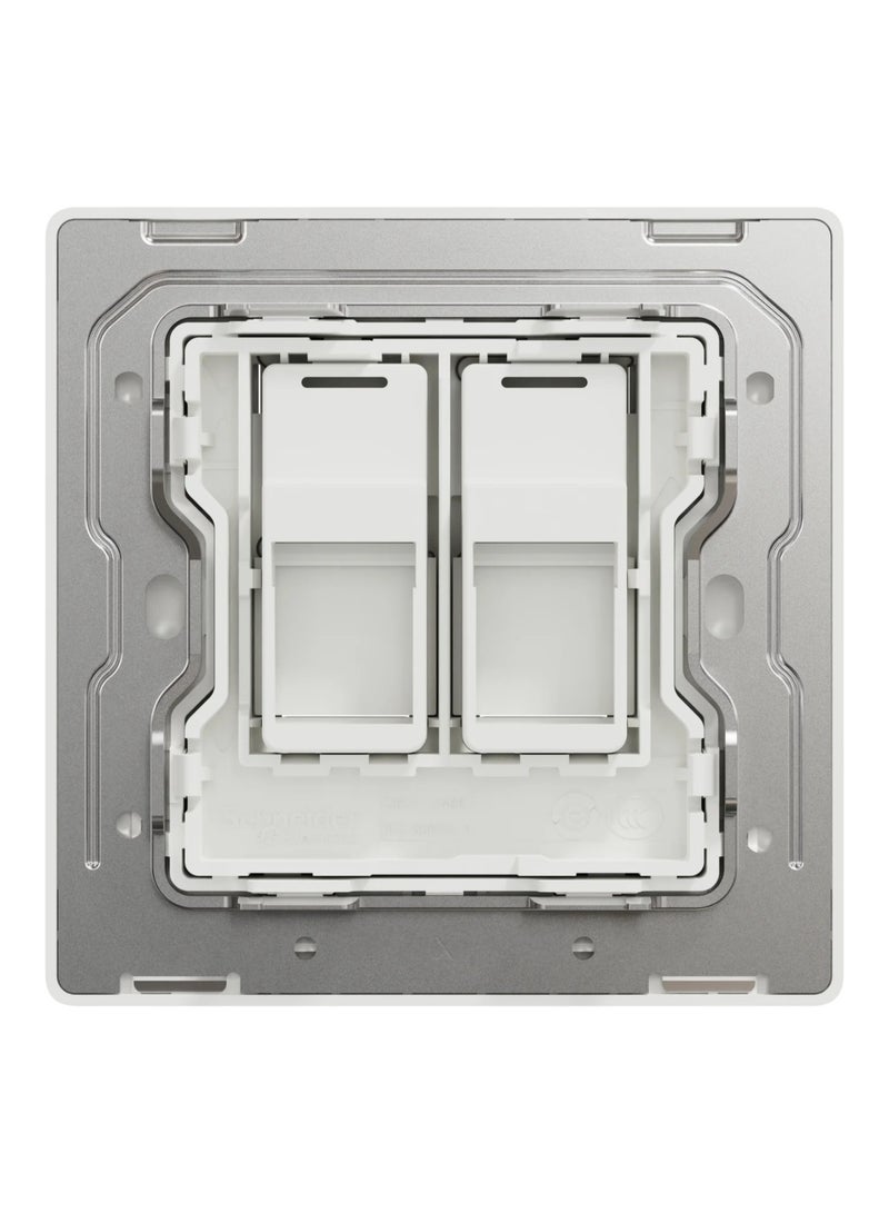 Schneider Electric Schneider Electric Central plate, Unica, for RJ45, 2 gangs, with shutter, dark bronze - NUX32RJ_DB - Image 2